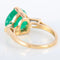 Bague 51 Bague cœur en or jaune 750 avec émeraude et diamants 58 Facettes 8392