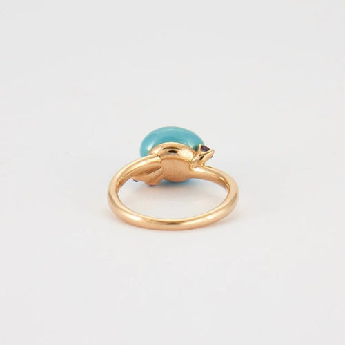 Bague 53 Pomellato Capri - Bague en or jaune, céramique bleue et améthystes 58 Facettes