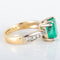 Bague 54 Bague émeraude rectangulaire en or jaune et or blanc 750 et diamants 58 Facettes 8397