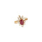 Bague 57 Bague marguerite en or jaune 750 rubis et diamants 58 Facettes 8475