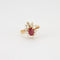 Bague 57 Bague marguerite en or jaune 750 rubis et diamants 58 Facettes 8475