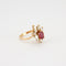 Bague 57 Bague marguerite en or jaune 750 rubis et diamants 58 Facettes 8475