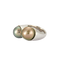Bague 53 Bague Toi & Moi en or blanc 750 avec perles et diamants 58 Facettes 8438