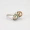Bague 53 Bague Toi & Moi en or blanc 750 avec perles et diamants 58 Facettes 8438