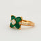 Bague 54 Bague fleur en or jaune 750 avec émeraudes et diamants 58 Facettes