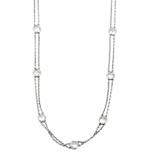 Collier Sautoir en platine avec diamants 58 Facettes