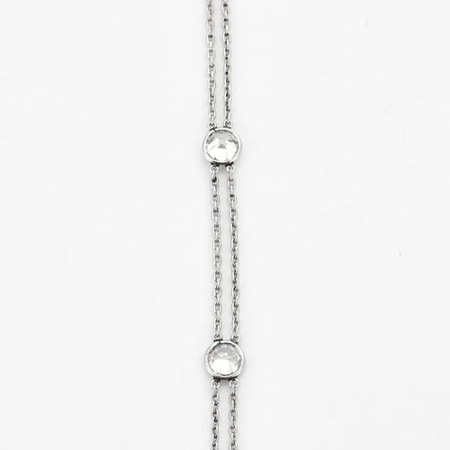 Collier Sautoir en platine avec diamants 58 Facettes