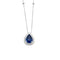 Collier Pendentif sur chaîne en or blanc avec saphir et diamants 58 Facettes