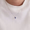 Collier Pendentif sur chaîne en or blanc avec saphir et diamants 58 Facettes