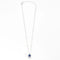 Collier Pendentif sur chaîne en or blanc avec saphir et diamants 58 Facettes