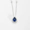 Collier Pendentif sur chaîne en or blanc avec saphir et diamants 58 Facettes