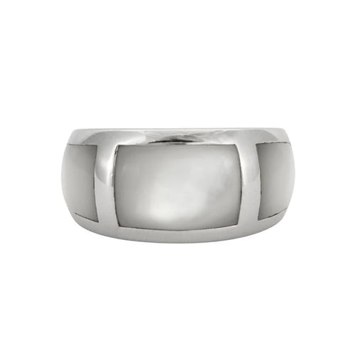 Bague 53 Bague en or blanc 750 sertie de nacre 58 Facettes