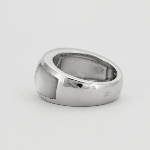 Bague 53 Bague en or blanc 750 sertie de nacre 58 Facettes