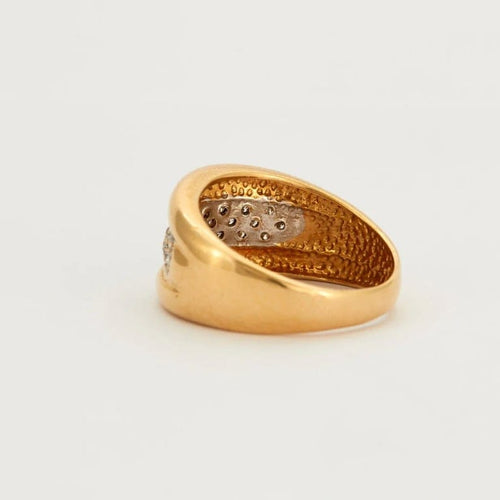 Bague 52 Bague jonc pavée de diamants en or jaune 750 58 Facettes
