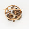 Broche Broche ronde en or et platine avec diamants taille rose 58 Facettes