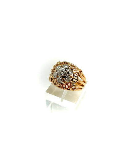 Bague 53 Bague Art déco fleur en or 18K avec diamants 58 Facettes M8565