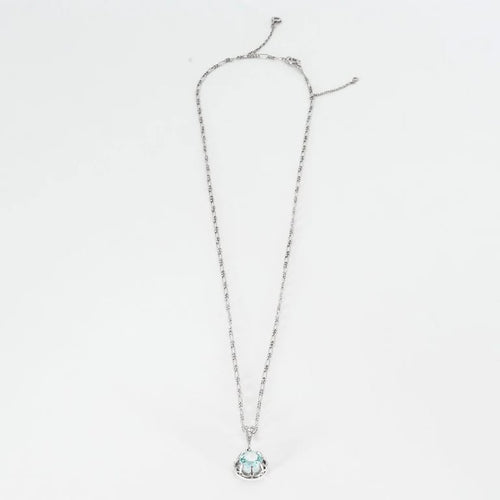 Pendentif Pendentif en platine à l’aigue-marine et diamants 58 Facettes