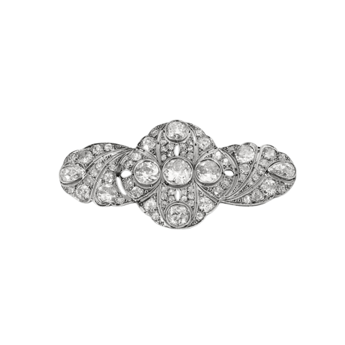 Broche Broche Art déco en platine sertie de diamants 58 Facettes M8744