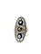 Bague 56 Bague marquise de créateur en or blanc 18k, saphirs, citrine et diamants 58 Facettes M8759