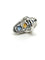Bague 56 Bague marquise de créateur en or blanc 18k, saphirs, citrine et diamants 58 Facettes M8759