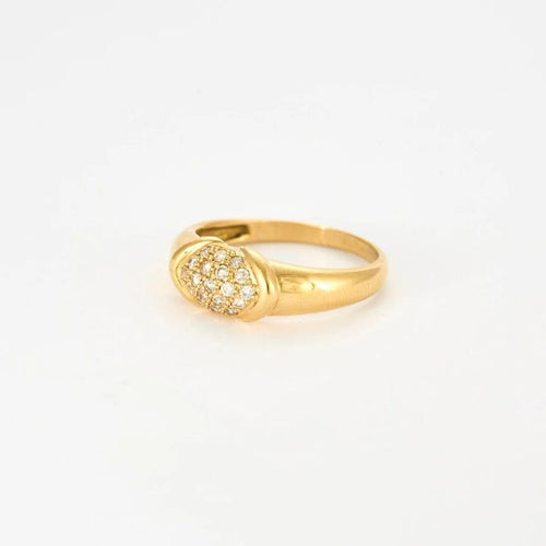 Bague 56 Bague demi-jonc en or 18k sertie de diamants 58 Facettes M8876
