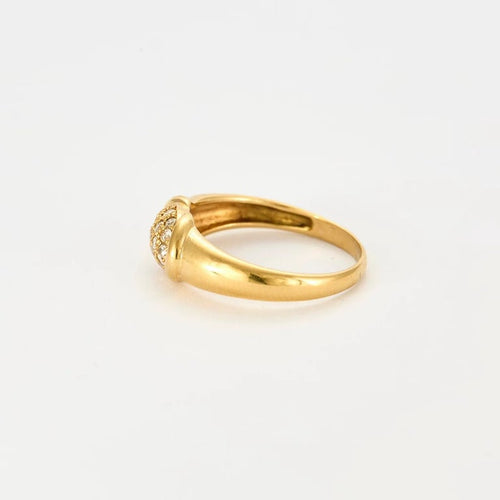 Bague 56 Bague demi-jonc en or 18k sertie de diamants 58 Facettes M8876
