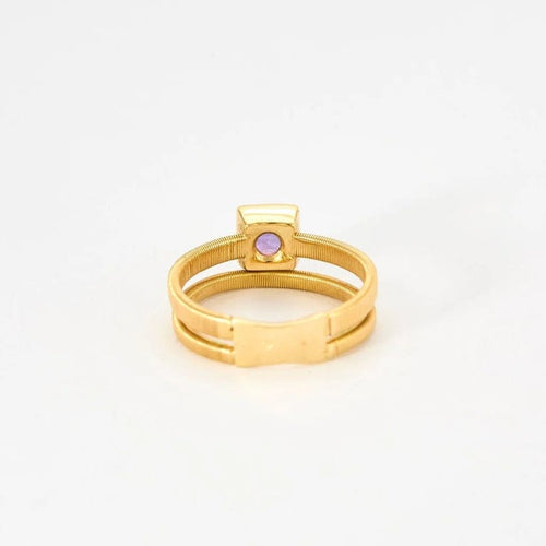 Bague 53 Bague double jonc en or jaune 18k sertie d’une améthyste 58 Facettes M9034