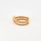 Bague 54 Bague double jonc à stries en or rose 18k sertie d’une citrine 58 Facettes C31B