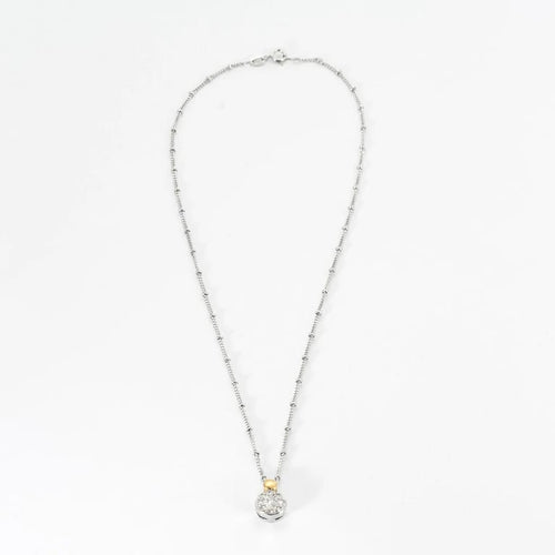 Pendentif Pendentif fleur bouton en or blanc 18k et diamants 58 Facettes M8842 X2