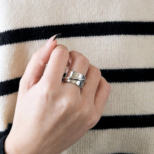 Bague 49 Dinh Van Ariane - Bague bandeau en or blanc 18k 58 Facettes M8826