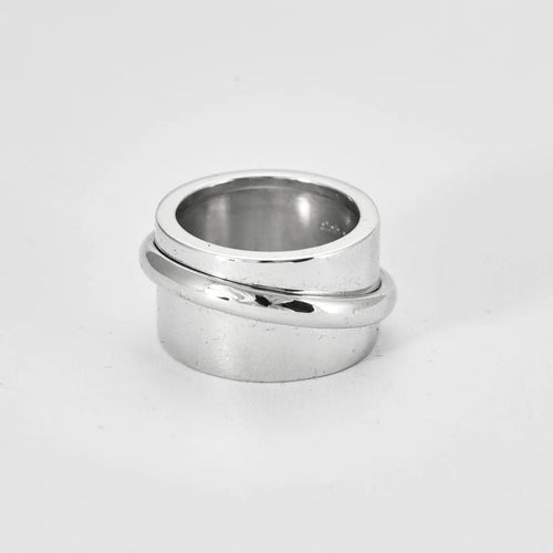 Bague 49 Dinh Van Ariane - Bague bandeau en or blanc 18k 58 Facettes M8826