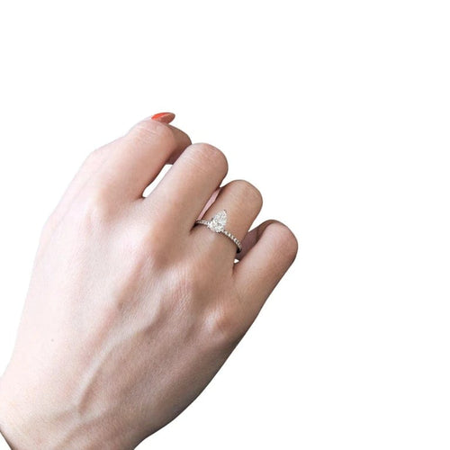 Bague 50 Solitaire - Bague en or blanc 18k et diamants 58 Facettes CDD1