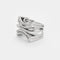 Bague 54 Bague chevalière en or blanc 18k à 5 rangs de diamants 58 Facettes M8872