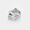 Bague 54 Bague chevalière en or blanc 18k à 5 rangs de diamants 58 Facettes M8872