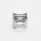 Bague 54 Bague chevalière en or blanc 18k à 5 rangs de diamants 58 Facettes M8872