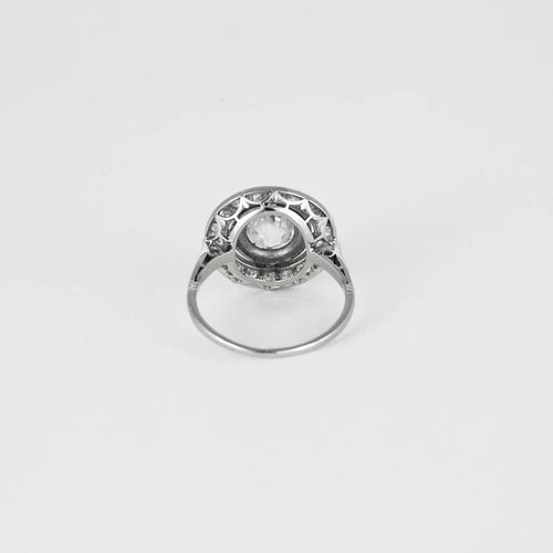 Bague 52 Bague solitaire Art déco en platine avec diamant 2,20 ct 58 Facettes M8957