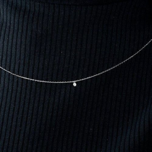 Collier La Brune et la Blonde Collection 360° - Collier en or blanc 18k et diamant 0,10 ct 58 Facettes M8927