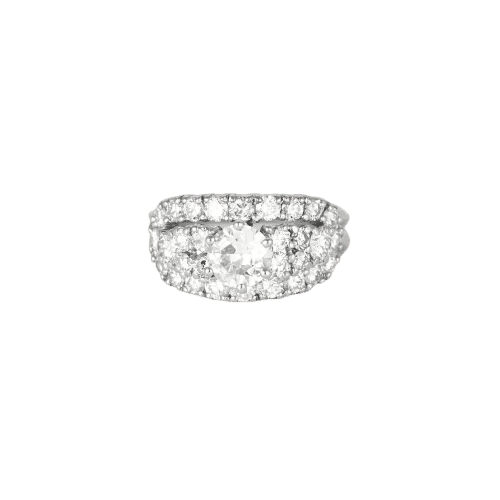 Bague 57 Mellerio - Bague Art déco en platine et diamants 58 Facettes M8926