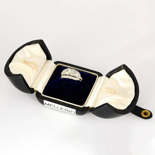 Bague 57 Mellerio - Bague Art déco en platine et diamants 58 Facettes M8926