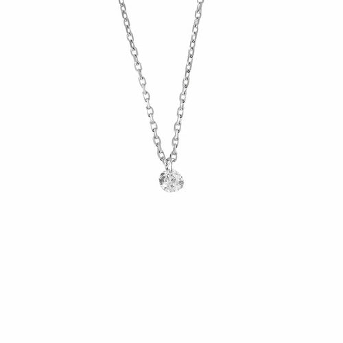 Collier La Brune et la Blonde 360° - Collier en or blanc 18k et diamant 0,15 ct 58 Facettes M8927