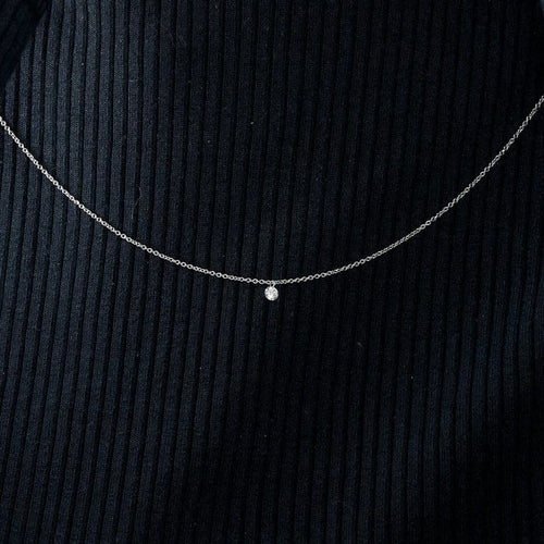 Collier La Brune et la Blonde 360° - Collier en or blanc 18k et diamant 0,15 ct 58 Facettes M8927