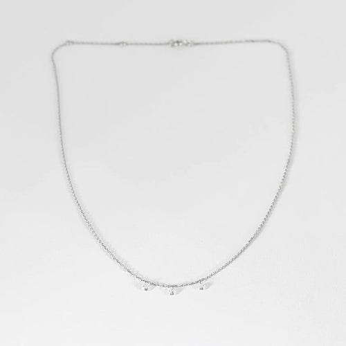 Collier La Brune et la Blonde 360° - Collier en or blanc 18k à 3 diamants 0,30 ct 58 Facettes M8927
