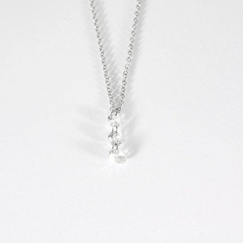Collier La Brune et la Blonde 360° - Collier en or blanc 18k à 3 diamants 58 Facettes M8927