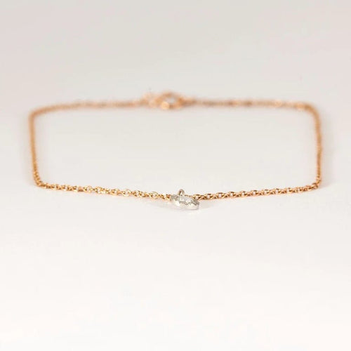 Bracelet La Brune et La Blonde - Bracelet en or rose 18k et diamant 0,05 ct 58 Facettes M8927