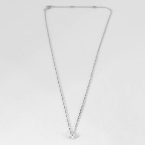 Collier La Brune et la Blonde Collection 360° - Collier en or blanc 18k diamant 0,20 ct 58 Facettes M8927