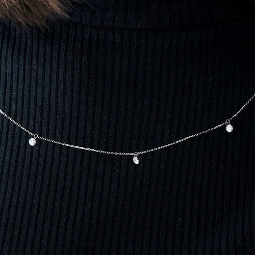 Collier La Brune et la Blonde Collection 360° - Collier en or blanc 18k et diamants 0,60 ct 58 Facettes M8927