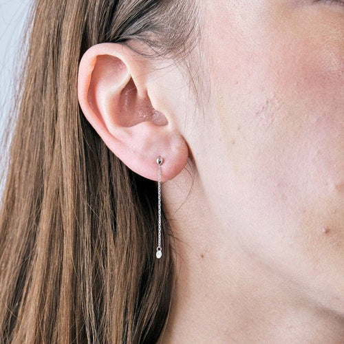 Boucles d'oreilles La Brune et La Blonde Collection 360° - Boucles d'oreilles pendantes en or blanc 18k et diamants 58 Facettes M8927