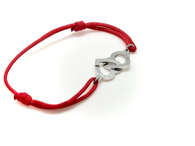 Bracelet Dinh Van R13 - Bracelet Double Cœur en or blanc 18k 58 Facettes M9046