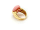 Bague 52 Bague en or jaune 18k sertie d’un corail cabochon 58 Facettes M9044