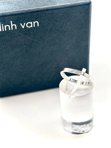 Bague 51 Dinh Van Cube - Bague en or blanc 18k et diamant 58 Facettes M9046